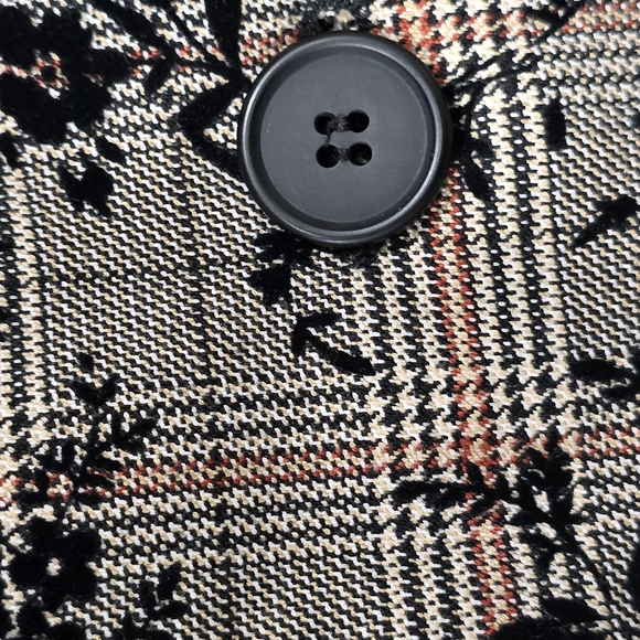 ASOS Black and Gray Floral Blazer Contemporary Suit Jacket - Picture 8 of 10